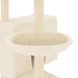 vidaXL Rascador para gatos con postes de sisal color crema 143 cm