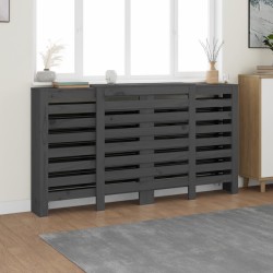vidaXL Cubierta de radiador madera maciza de pino gris 210x21x85 cm