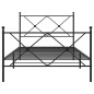 vidaXL Estructura de cama con cabecero y estribo metal negro 100x190cm vidaXL Estructura de cama con cabecero y estribo metal negro 100x190cm