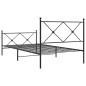 vidaXL Estructura de cama con cabecero y estribo metal negro 100x190cm vidaXL Estructura de cama con cabecero y estribo metal negro 100x190cm