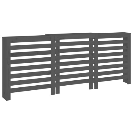 vidaXL Cubierta de radiador madera maciza de pino gris 210x21x85 cm