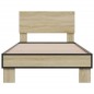vidaXL Estructura cama madera ingeniería metal roble Sonoma 90x200 cm vidaXL Estructura cama madera ingeniería metal roble Sonoma 90x200 cm