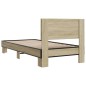 vidaXL Estructura cama madera ingeniería metal roble Sonoma 90x200 cm vidaXL Estructura cama madera ingeniería metal roble Sonoma 90x200 cm