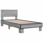 vidaXL Estructura cama madera ingeniería metal gris Sonoma 75x190 cm vidaXL Estructura cama madera ingeniería metal gris Sonoma 75x190 cm