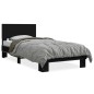 vidaXL Estructura de cama madera de ingeniería y metal negra 90x190 cm