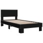 vidaXL Estructura de cama madera de ingeniería y metal negra 90x190 cm