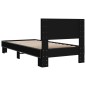 vidaXL Estructura de cama madera de ingeniería y metal negra 90x190 cm