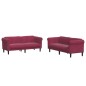 vidaXL Juego de sofás 2 piezas terciopelo rojo tinto vidaXL Juego de sofás 2 piezas terciopelo rojo tinto
