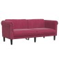 vidaXL Juego de sofás 2 piezas terciopelo rojo tinto vidaXL Juego de sofás 2 piezas terciopelo rojo tinto