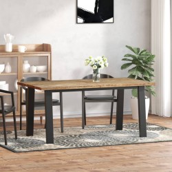 vidaXL Mesa de comedor de madera de acacia maciza 170x90 cm