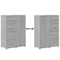vidaXL Aparador de madera de ingeniería gris Sonoma 60x31x84 cm vidaXL Aparador de madera de ingeniería gris Sonoma 60x31x84 cm