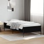 vidaXL Estructura de cama madera ingeniería y metal negro 100x200 cm vidaXL Estructura de cama madera ingeniería y metal negro 100x200 cm