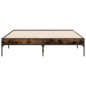 vidaXL Estructura cama madera ingeniería metal roble ahumado 120x190cm vidaXL Estructura cama madera ingeniería metal roble ahumado 120x190cm