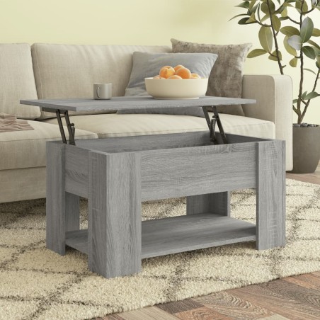 vidaXL Mesa de centro madera contrachapada gris Sonoma 79x49x41 cm