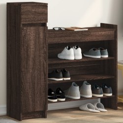 vidaXL Zapatero madera de ingeniería roble marrón 100,5x28x100 cm