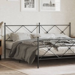 vidaXL Cabecero de metal negro 200 cm