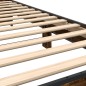 vidaXL Estructura cama madera ingeniería metal roble ahumado 90x200 cm