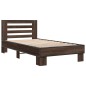 vidaXL Estructura cama madera ingeniería metal roble marrón 90x200 cm vidaXL Estructura cama madera ingeniería metal roble marrón 90x200 cm