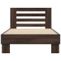 vidaXL Estructura cama madera ingeniería metal roble marrón 90x200 cm vidaXL Estructura cama madera ingeniería metal roble marrón 90x200 cm