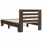 vidaXL Estructura cama madera ingeniería metal roble marrón 90x200 cm vidaXL Estructura cama madera ingeniería metal roble marrón 90x200 cm