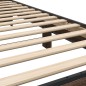 vidaXL Estructura cama madera ingeniería metal roble marrón 90x200 cm vidaXL Estructura cama madera ingeniería metal roble marrón 90x200 cm
