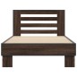 vidaXL Estructura cama madera ingeniería metal roble marrón 75x190 cm vidaXL Estructura cama madera ingeniería metal roble marrón 75x190 cm