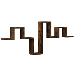 vidaXL Estantería pared madera ingeniería roble ahumado 104,5x10x43 cm