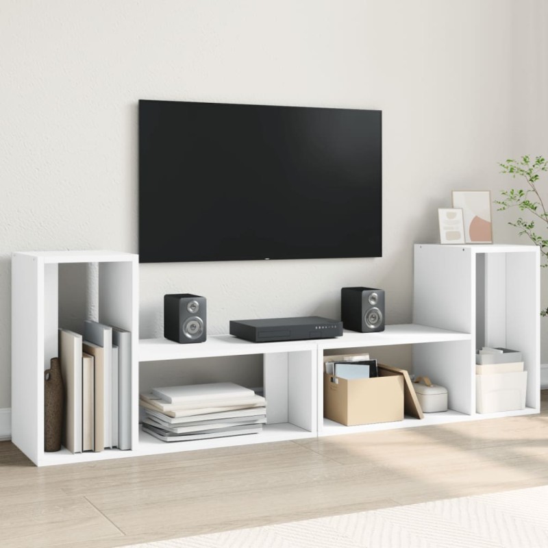 vidaXL Muebles para TV 2 uds madera de ingeniería blanco 75x30x50 cm vidaXL Muebles para TV 2 uds madera de ingeniería blanco 75x30x50 cm