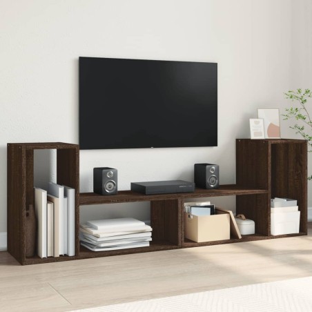 vidaXL Muebles de TV 2 uds madera ingeniería roble marrón 75x30x50 cm