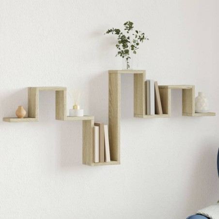 vidaXL Estantería pared madera ingeniería roble Sonoma 104,5x10x43 cm