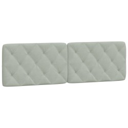 vidaXL Cabecero de cama acolchado terciopelo gris claro 160 cm
