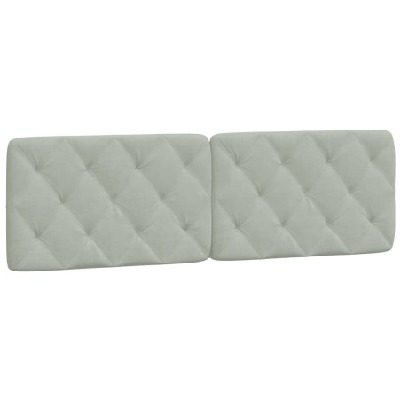 vidaXL Cabecero de cama acolchado terciopelo gris claro 160 cm