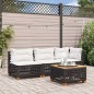 vidaXL Mesa de jardín ratán PE y madera acacia negro 55x55x36 cm vidaXL Mesa de jardín ratán PE y madera acacia negro 55x55x36 cm