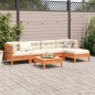 vidaXL Set de sofás jardín 6 pzas con cojines madera pino marrón cera vidaXL Set de sofás jardín 6 pzas con cojines madera pino marrón cera