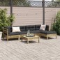 vidaXL Juego de sofás jardín 6 pzas con cojines madera pino impregnada vidaXL Juego de sofás jardín 6 pzas con cojines madera pino impregnada