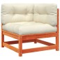 vidaXL Set de sofás jardín 4 pzas con cojines madera pino marrón cera