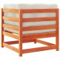 vidaXL Set de sofás jardín 4 pzas con cojines madera pino marrón cera
