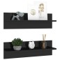 vidaXL Estante de pared 2 uds contrachapado negro brillo 60x11,5x18 cm vidaXL Estante de pared 2 uds contrachapado negro brillo 60x11,5x18 cm