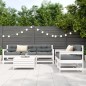 vidaXL Juego de sofás de jardín 6 piezas madera maciza pino blanco vidaXL Juego de sofás de jardín 6 piezas madera maciza pino blanco
