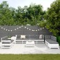 vidaXL Juego de sofás de jardín 11 pzas madera maciza de pino blanco vidaXL Juego de sofás de jardín 11 pzas madera maciza de pino blanco
