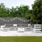 vidaXL Juego de sofás de jardín 10 pzas madera maciza de pino blanco vidaXL Juego de sofás de jardín 10 pzas madera maciza de pino blanco