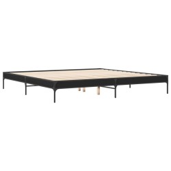 vidaXL Estructura de cama madera de ingeniería y metal negro 180x200cm