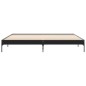 vidaXL Estructura de cama madera de ingeniería y metal negro 180x200cm