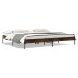 vidaXL Estructura cama madera ingeniería metal roble ahumado 180x200cm vidaXL Estructura cama madera ingeniería metal roble ahumado 180x200cm