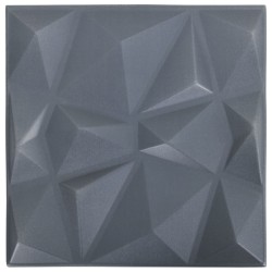 vidaXL Paneles de pared 3D 24 unidades 50x50 cm gris diamante 6 m²