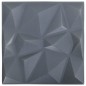 vidaXL Paneles de pared 3D 24 unidades 50x50 cm gris diamante 6 m² vidaXL Paneles de pared 3D 24 unidades 50x50 cm gris diamante 6 m²
