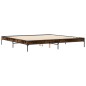 vidaXL Estructura cama madera ingeniería metal roble ahumado 180x200cm vidaXL Estructura cama madera ingeniería metal roble ahumado 180x200cm