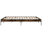 vidaXL Estructura cama madera ingeniería metal roble ahumado 180x200cm vidaXL Estructura cama madera ingeniería metal roble ahumado 180x200cm