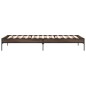 vidaXL Estructura cama madera ingeniería metal marrón roble 90x190 cm vidaXL Estructura cama madera ingeniería metal marrón roble 90x190 cm