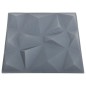 vidaXL Paneles de pared 3D 24 unidades 50x50 cm gris diamante 6 m² vidaXL Paneles de pared 3D 24 unidades 50x50 cm gris diamante 6 m²